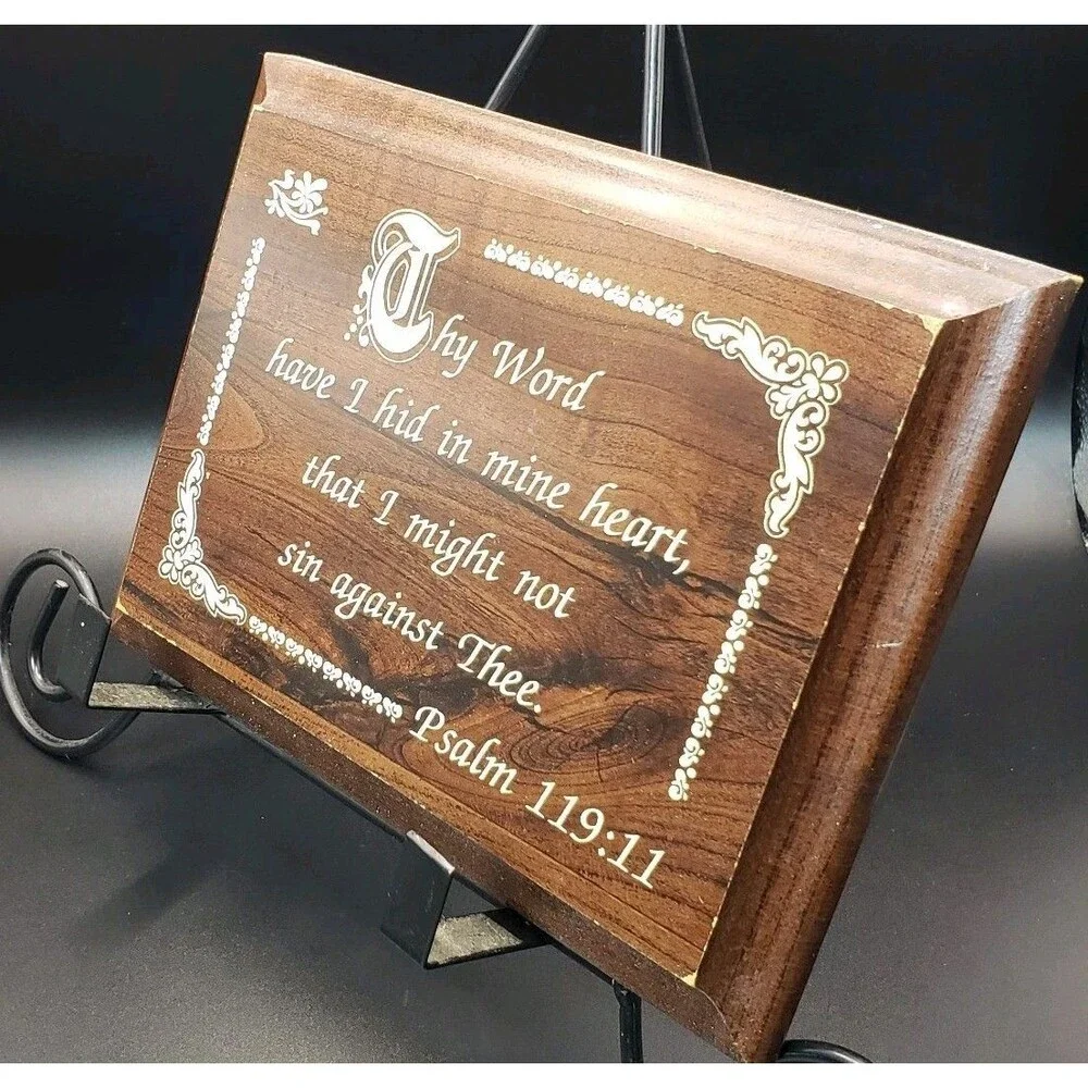 Bible Verse Plaque Plasms (119:11) Thy Word Have I Hid In My Heart.... (8x6) !!!